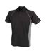 Mens performance piped polo shirt black/grey Finden and Hales-1