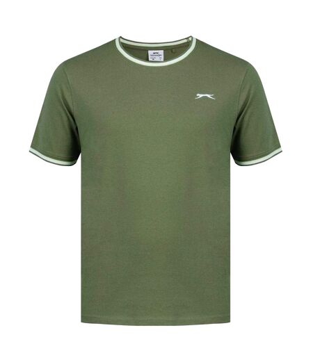 Mens Cotton T-shirt Khaki Green Slazenger