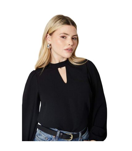 Womens/ladies keyhole blouse black Dorothy Perkins