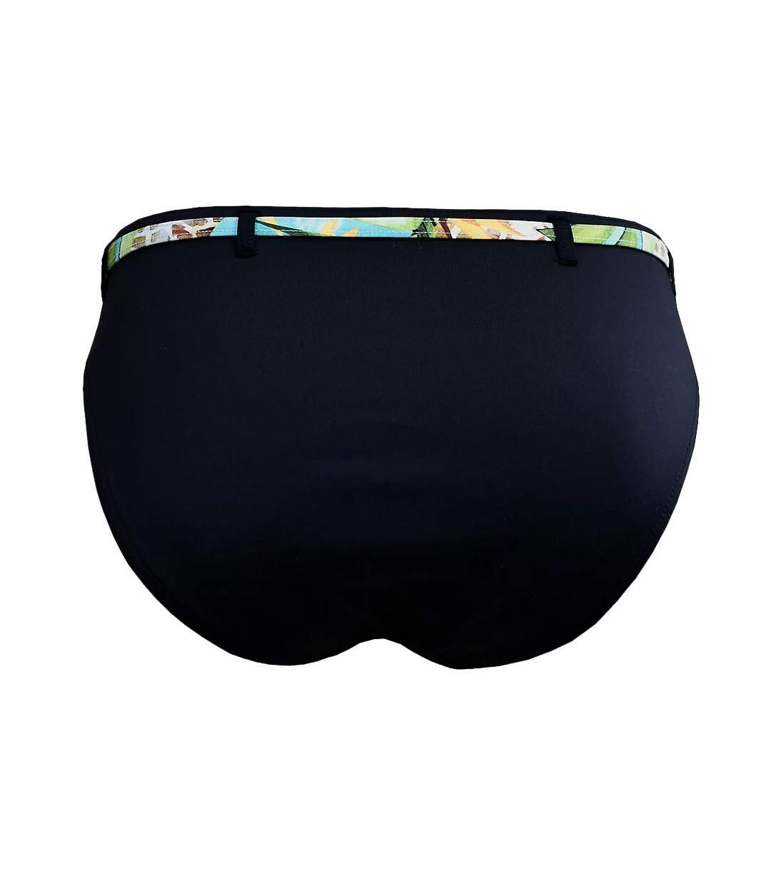 Bas de bikini noir femme grain de sable pendentif-2