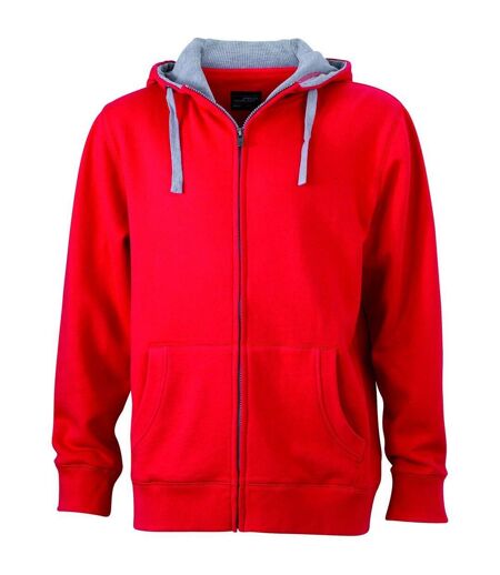 Veste zippée à capuche homme - JN963 - rouge