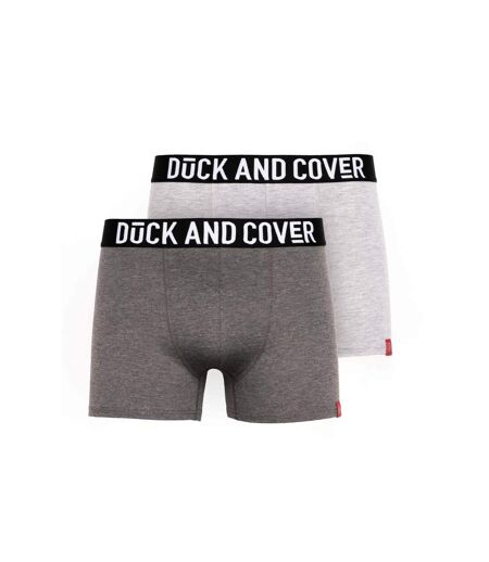 Duck and Cover Mens Darton Marl Boxer Shorts (Pack of 2) (Grey Marl)