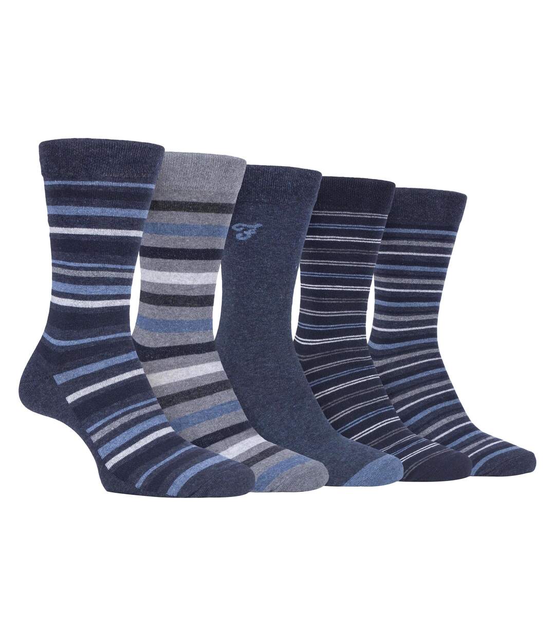 Farah - 5 Paires Chaussettes Coton Rayures Classiques Homme | Respirantes-1