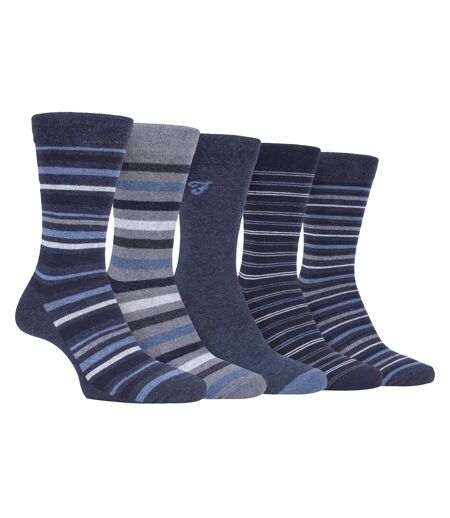 Farah - 5 Paires Chaussettes Coton Rayures Classiques Homme | Respirantes