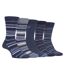 Farah - 5 Paires Chaussettes Coton Rayures Classiques Homme | Respirantes-1