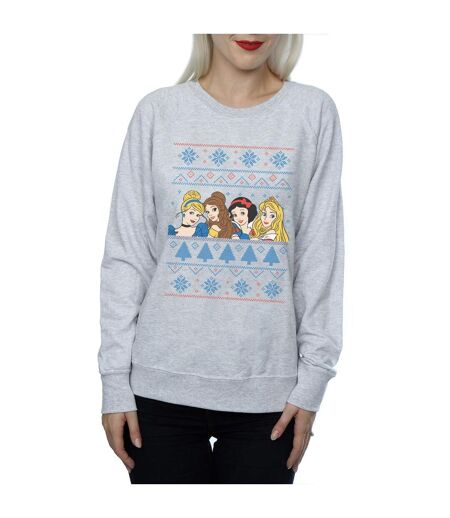 Disney Princess - Sweat CHRISTMAS FACES - Femme (Gris chiné) - UTBI10023