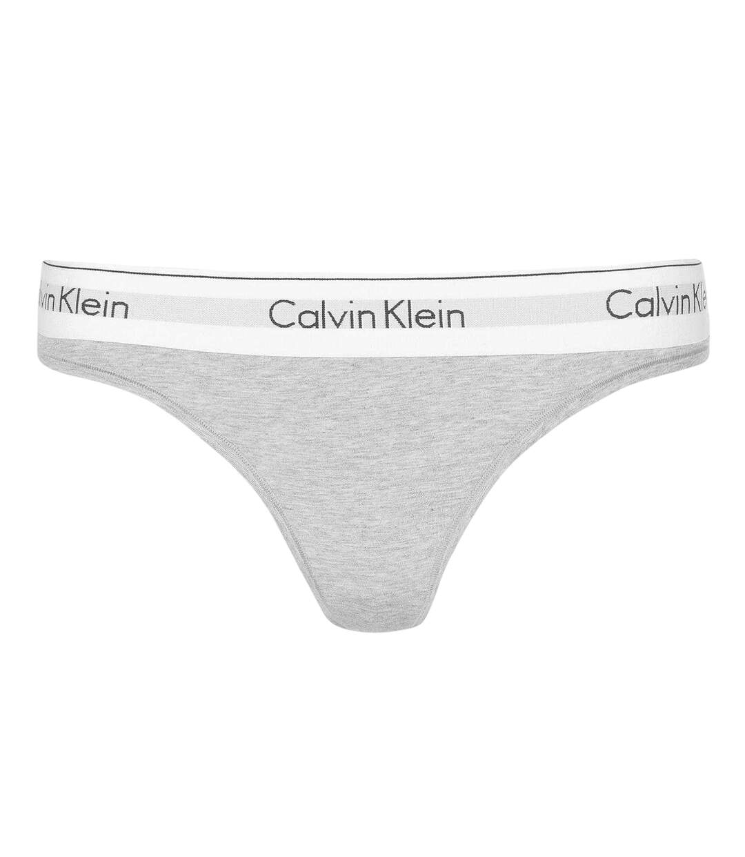 Womens/ladies Logo Cotton Blend Thong Grey Calvin Klein-1