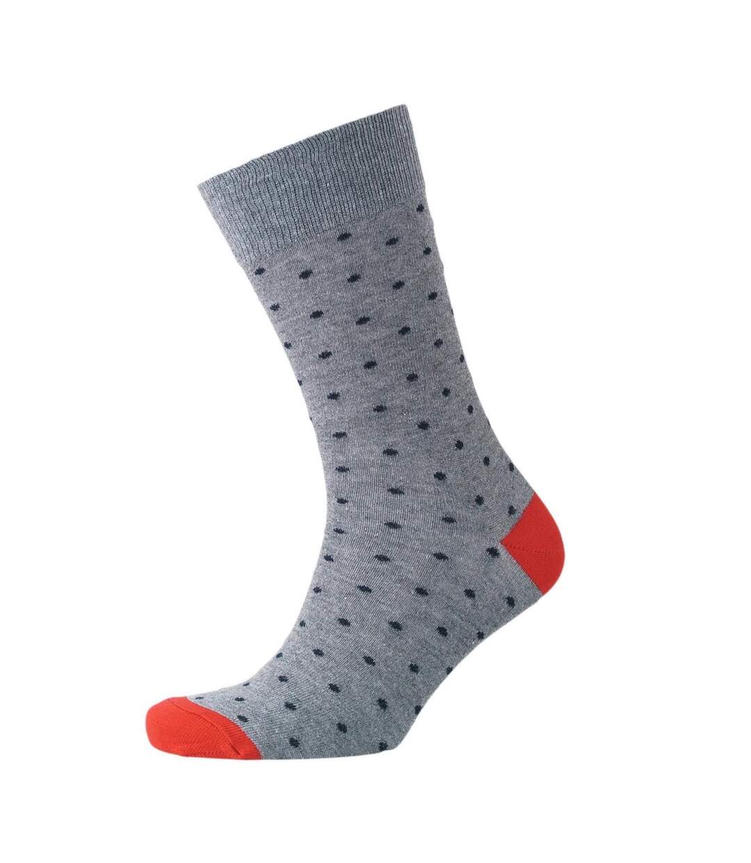 Pack of 3  Mens dotted socks  light grey/night sky Money-2