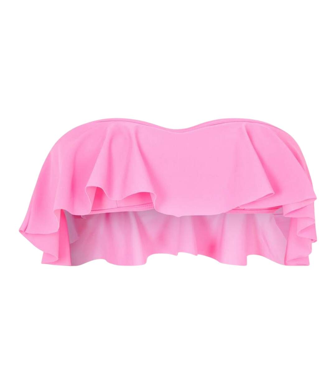 Womens/ladies Frill Bandeau Bikini Top Bright Pink Brave Soul-2