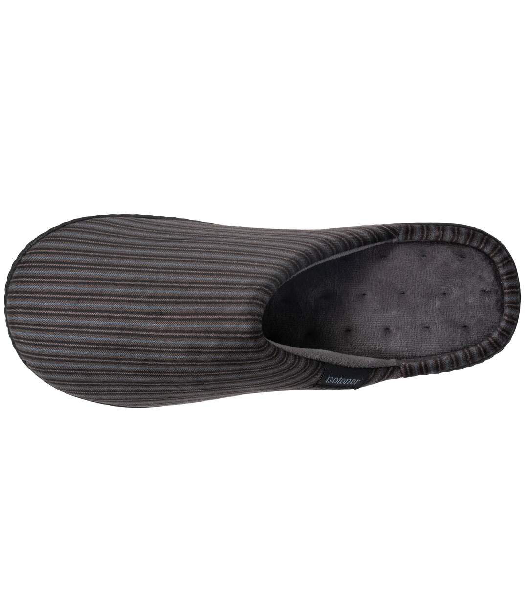 Isotoner Chaussons Mules homme velours semelle ergonomique soutien voûte plantaire-3