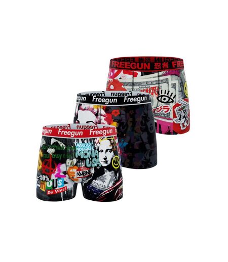 Lot de 3 boxers homme Garantie 2 ans Pop Art Mona Lisa Freegun