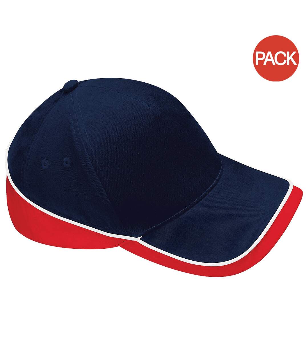 Lot de 2  casquettes de sport adulte bleu marine/rouge classique Beechfiel-1