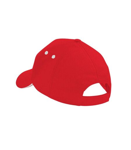 Casquette 100% Coton Adulte Unisexe Rouge Blanc Beechfield