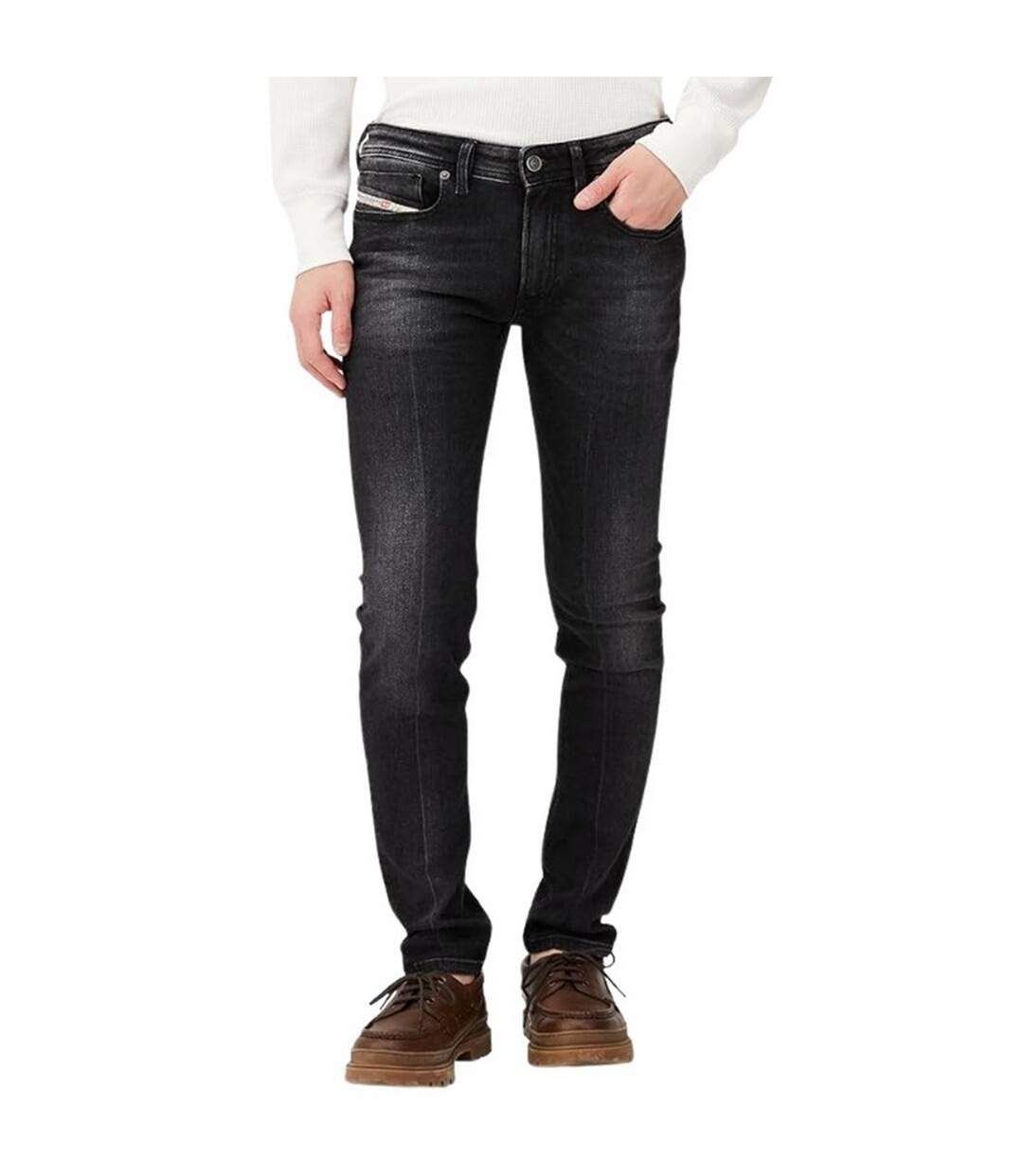 Jean Motif Délavé Sleenker Homme Noir Diesel-1