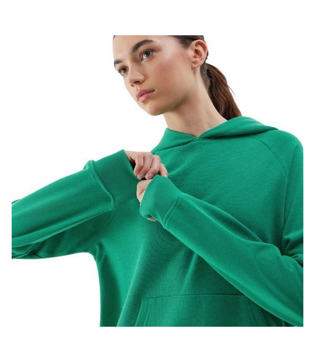 Sweat À Capuche F0955 Femme Vert 4F-1