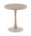 Table de jardin bistro ronde en aluminium effet bois 2 places OVIALON - Lin et argile-1