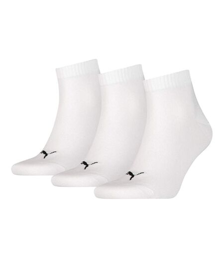 Pack Of 3  Unisex Adult Quarter Training Ankle Socks  White Puma