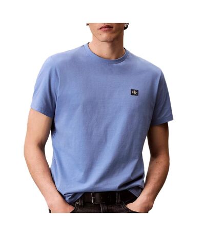 T-Shirt bleu homme calvin klein jeans badge 30s jersey-bright - l
