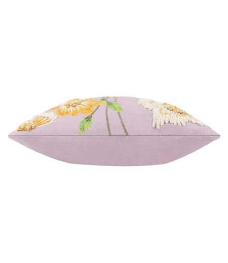 Chrysantha embroidered floral cushion cover 50cm x 30cm lilac Wylder