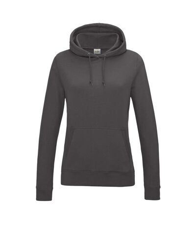 Sweat à capuche college femme charbon Awdis