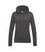 Womens/ladies college cotton hoodie charcoal Awdis