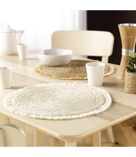 Set de Table Rond en Paille de Maïs Oslo 38cm Lin