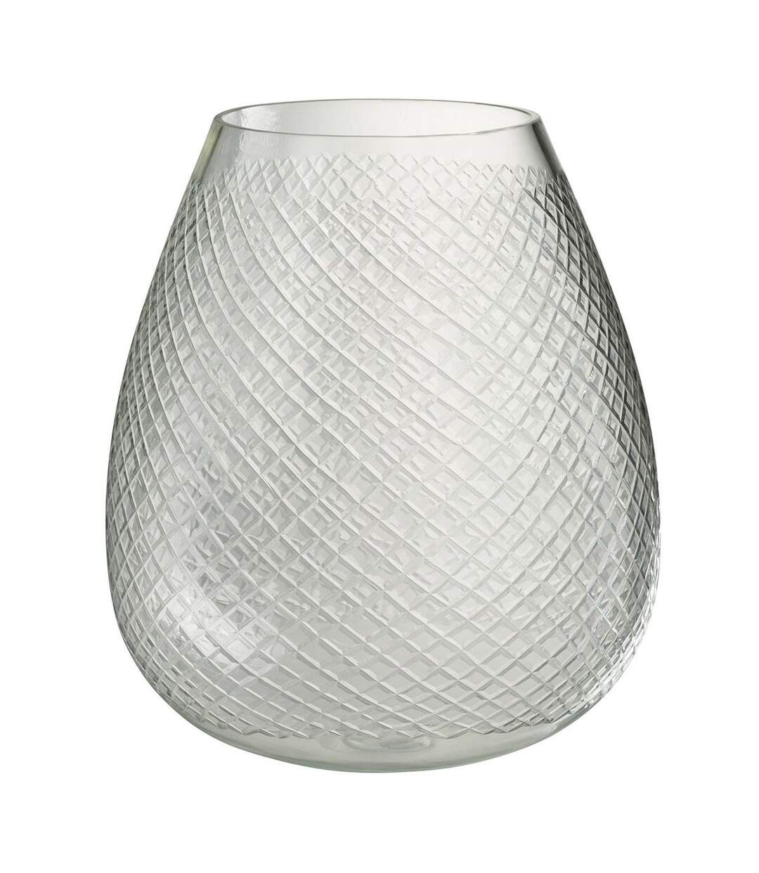Vase Design en Verre Carreaux 31cm Transparent-1