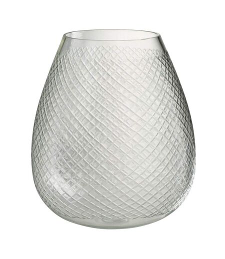 Vase Design en Verre Carreaux 31cm Transparent