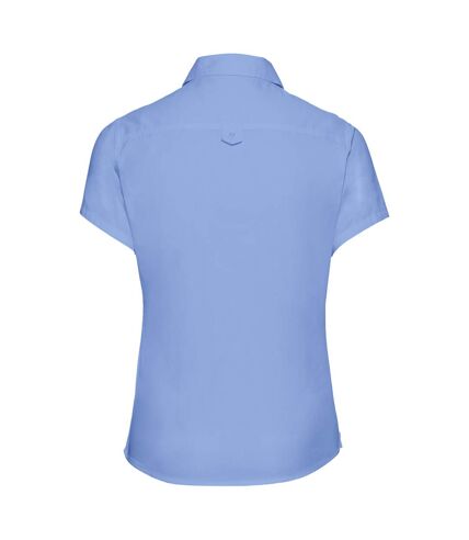 Russell Collection - Chemisier 100% coton à manches courtes - Femme (Bleu) - UTRW3261