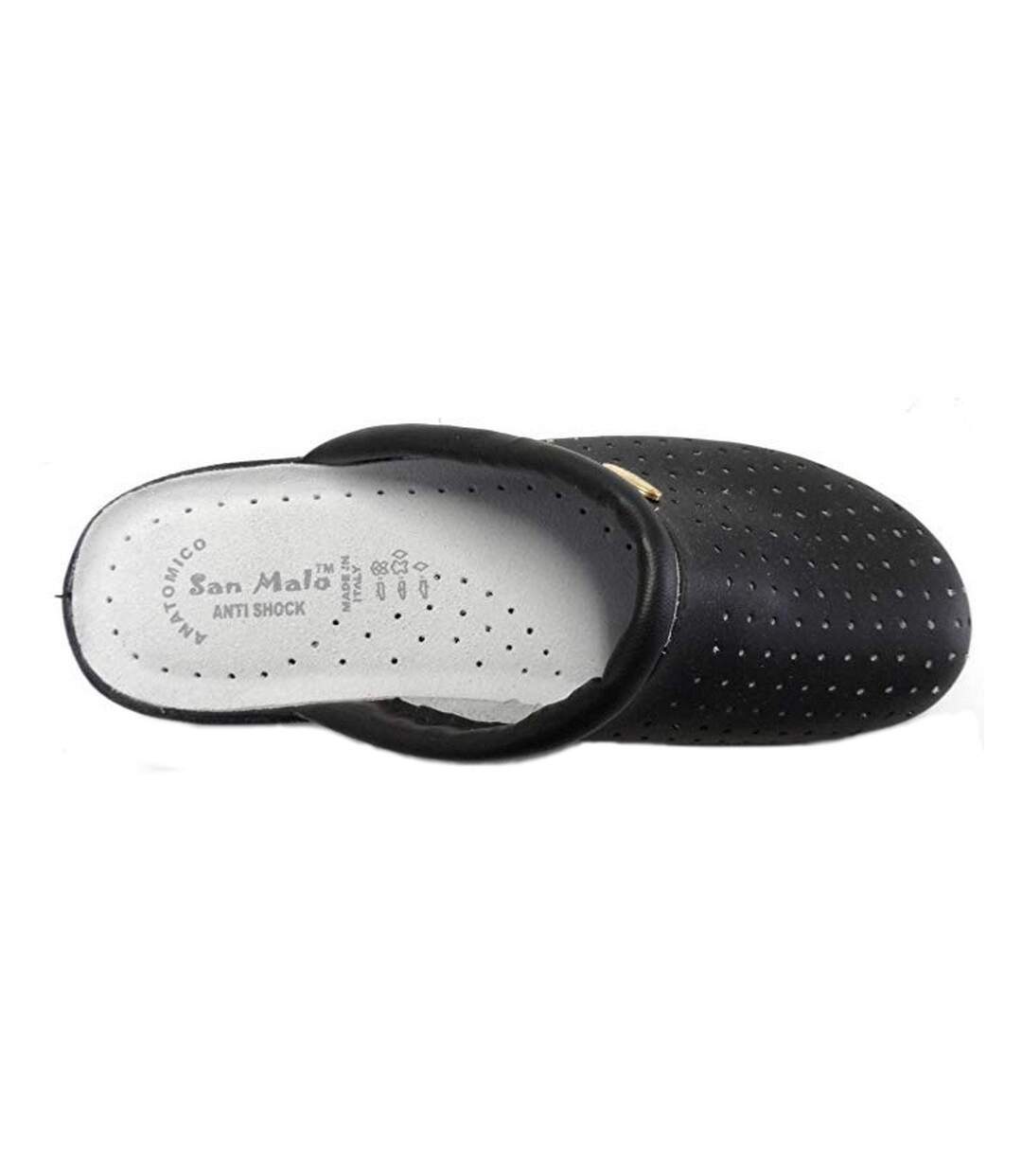 Dek Womens/Ladies Coated Leather Clogs (Black) - UTDF375-4