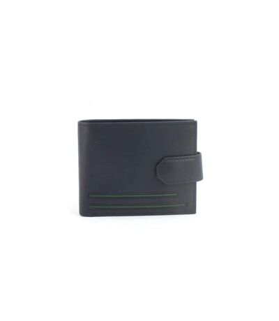 Eastern Counties Leather Unisex Adult Grayson Bi-Fold Leather Contrast Piping Wallet (Navy/Green) (One Size) - UTEL414