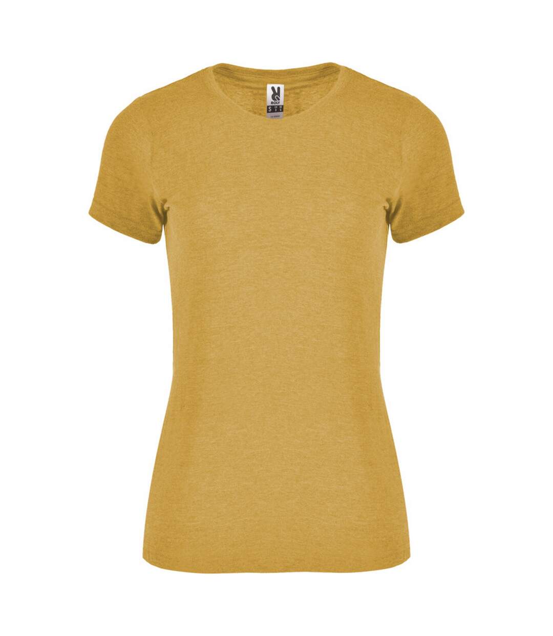 Womens/ladies Fox Heather Short-sleeved T-shirt Mustard Roly-1