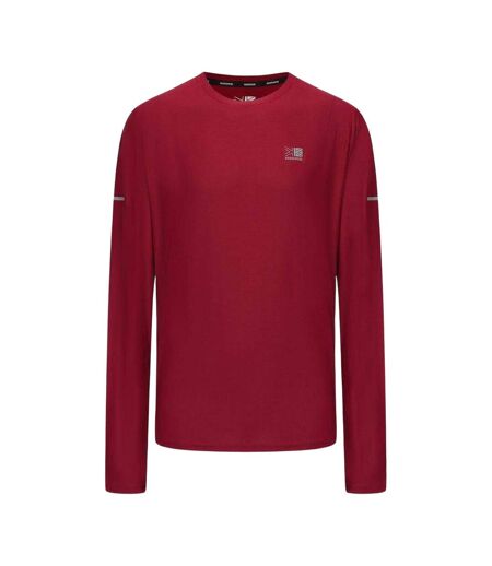 T-shirt Manches Longues Homme Rouge Rose Karrimor