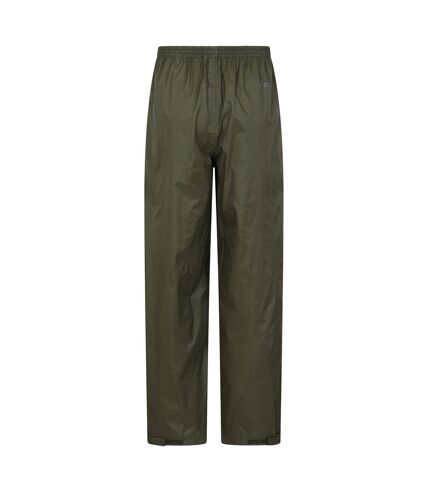 Mens pakka waterproof over trousers dark khaki Mountain Warehouse