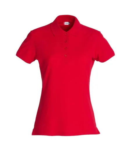 Womens/ladies Plain Polo Shirt Red Clique