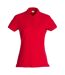 Womens/ladies Plain Polo Shirt Red Clique-1