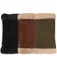 Isotoner Mitaines femme en cuir de chèvre velours, doublés imitation fourrure-3