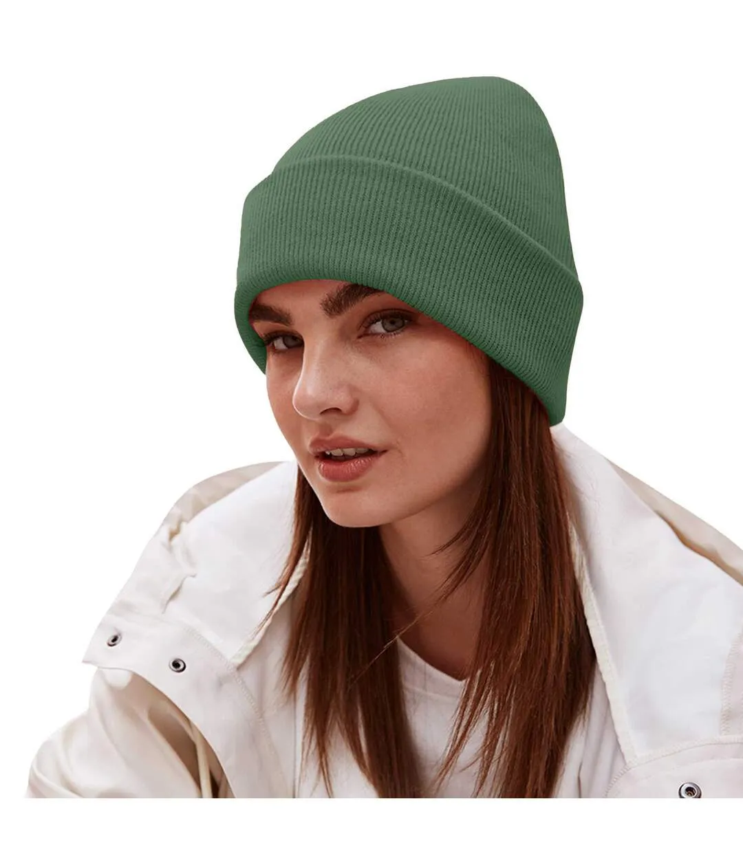 Bonnet Adulte Vert Kaki Foncé Beechfield-3