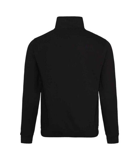 Mens sophomore zip neck sweatshirt deep black Awdis