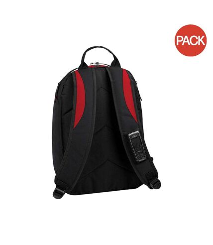 Lot de 2  Sac à dos 21 litres taille unique noir/rouge/blanc Bagbase