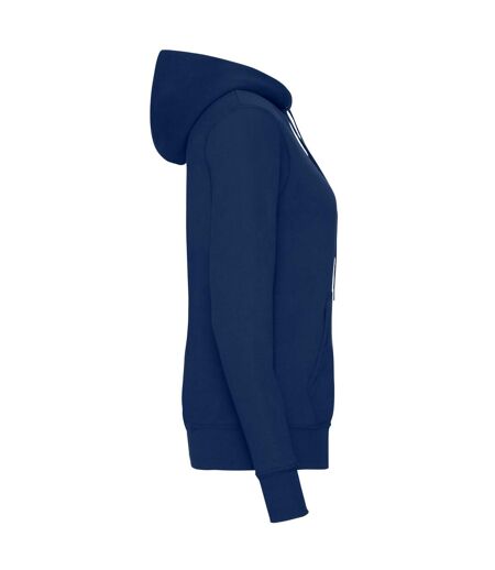 Womens/ladies heather classic hoodie navy Fruit of the Loom