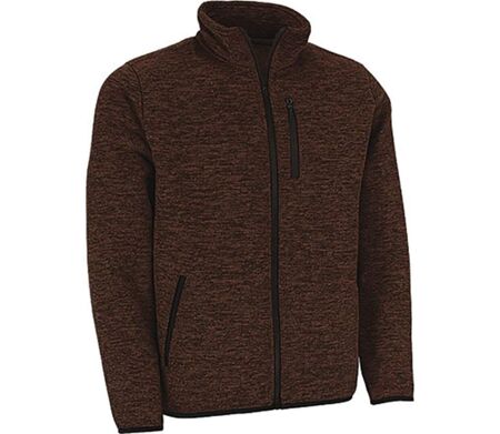 Veste tricot intérieur polaire - WATERFORD - marron noyer chiné