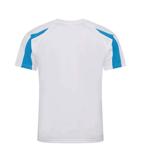 T-shirt Adulte Blanc Bleu Saphir AWDis Cool