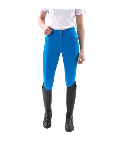 Womens/ladies Miami Silicone Seat Breeches Blue Whitaker
