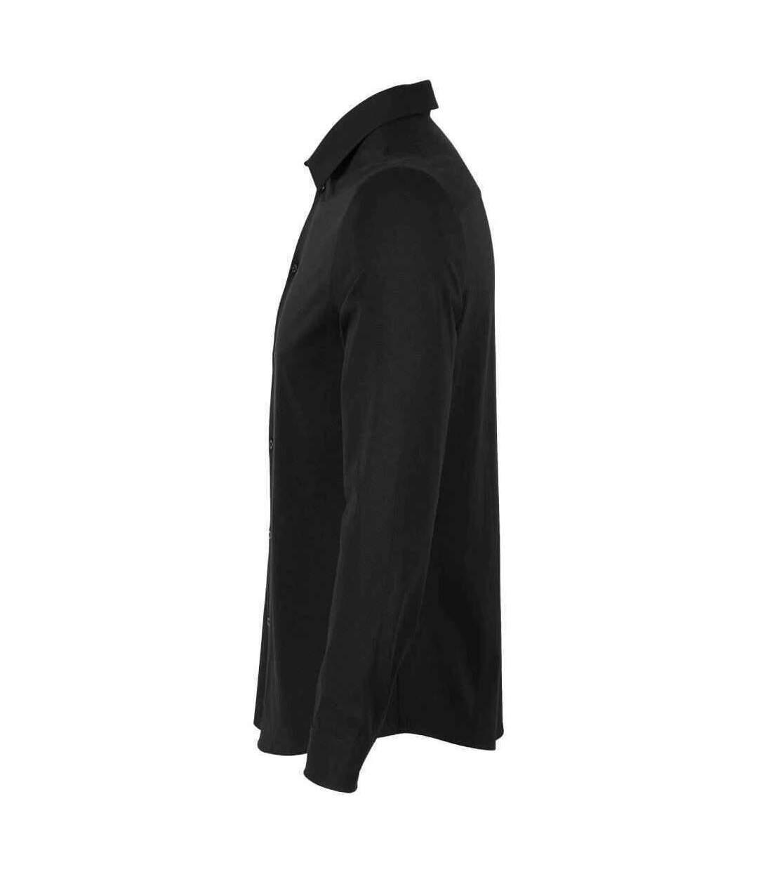 NEOBLU Chemise à manches longues en jersey Balthazar pour hommes (Noir profond) - UTPC4869