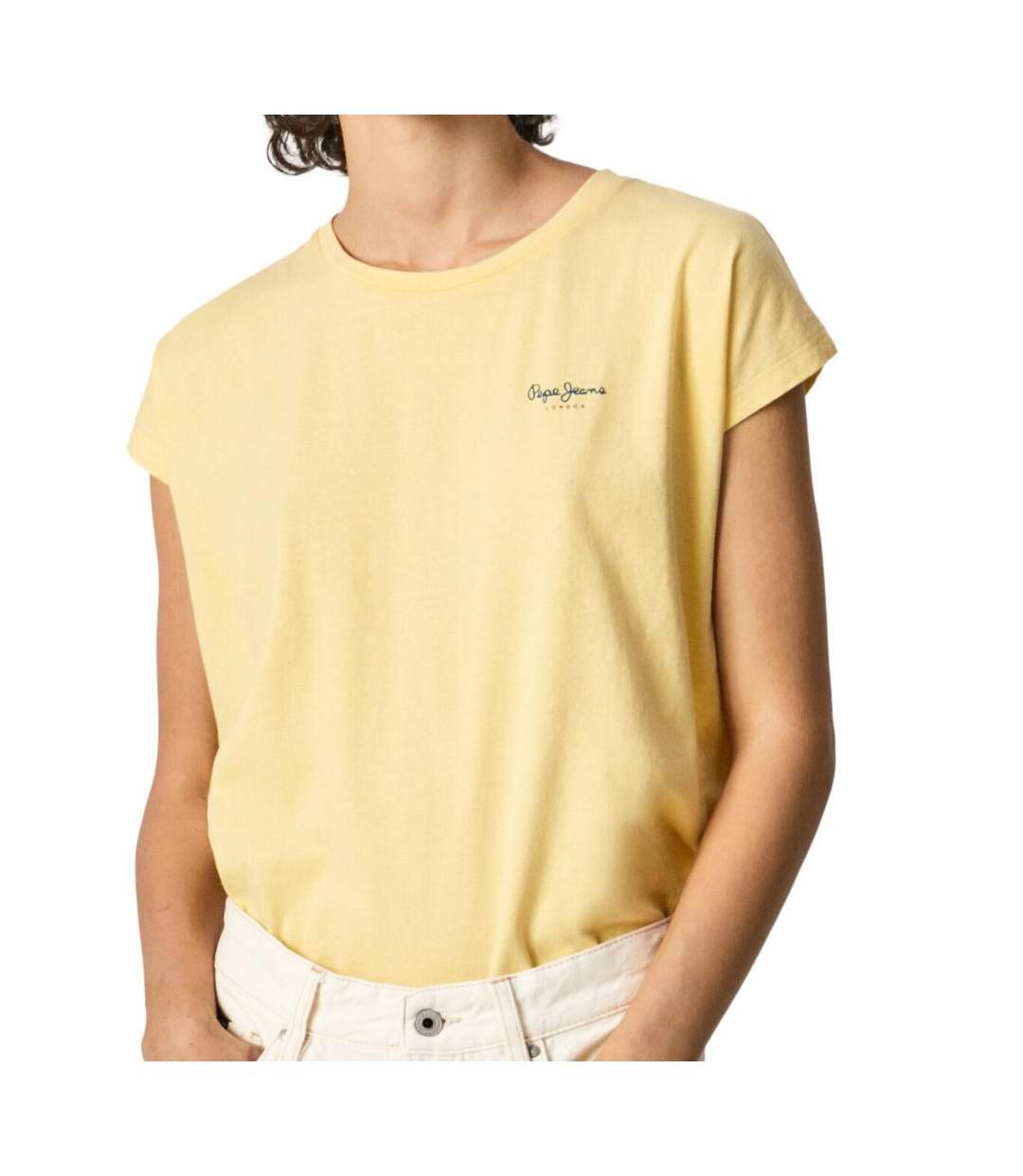 T-shirt Jaune Femme Pepe Jeans Bloom - L-1