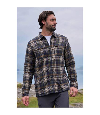 Mens stream ii flannel lined shirt dark khaki Mountain Warehouse