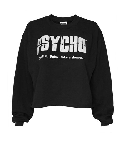 Psycho Womens/Ladies Take A Shower Crop Sweatshirt (Black)