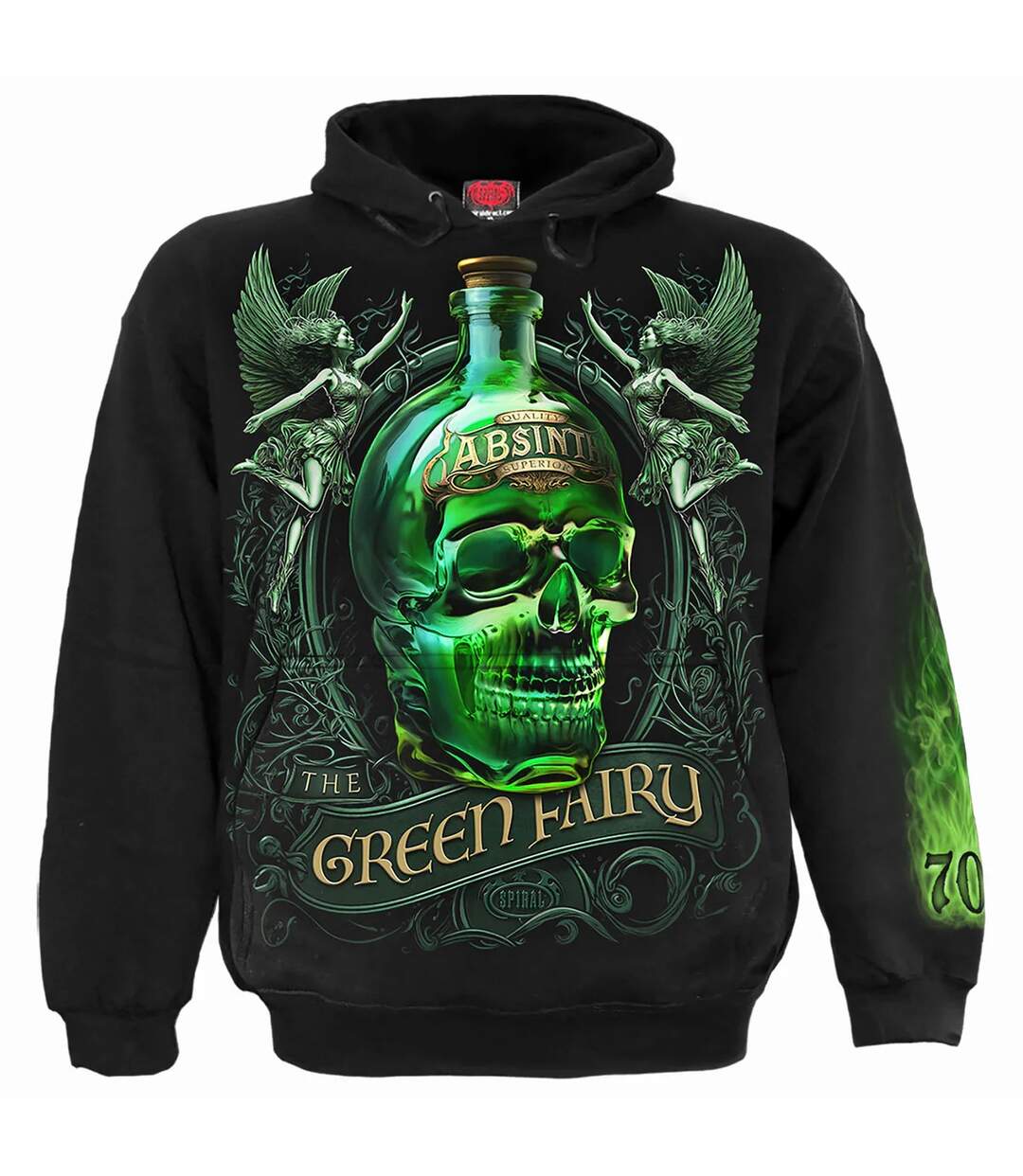 Sweat à capuche the green fairy adulte noir Spiral Direct-1