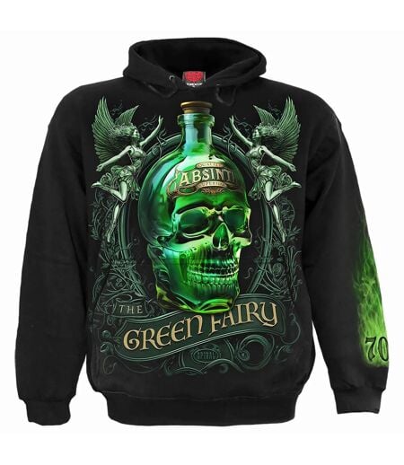 Sweat à capuche the green fairy adulte noir Spiral Direct